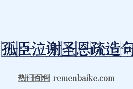 孤臣泣谢圣恩疏造句是什么意思的图片